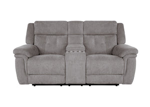 Richland - Bristol Grey Power Console Loveseat