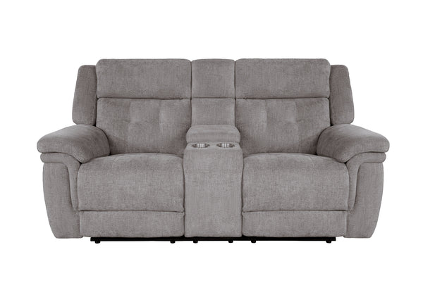 Richland - Bristol Grey Power Console Loveseat