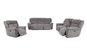 Richland - Bristol Grey Power Reclining Sofa