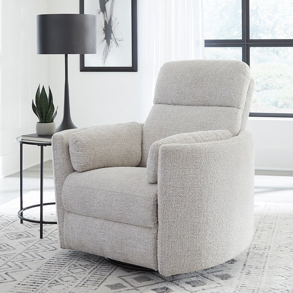 Radius - Angora Linen Manual Swivel Recliner