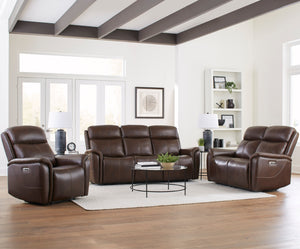 Cascade - Auburn Power Reclining Sofa Loveseat and Recliner