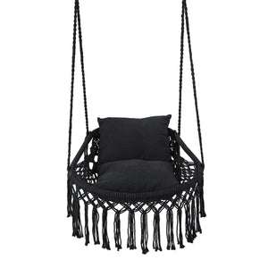 Easy to hang separately or hang together with metal rings<br>Sturdy metal frame supports up to 330 lbs<br>Spacious seat for ultimate comfort<br>Easy to fold and store the swing chair<br>Chic bohemian style with decorative fringes<br>Suitable for indoor an