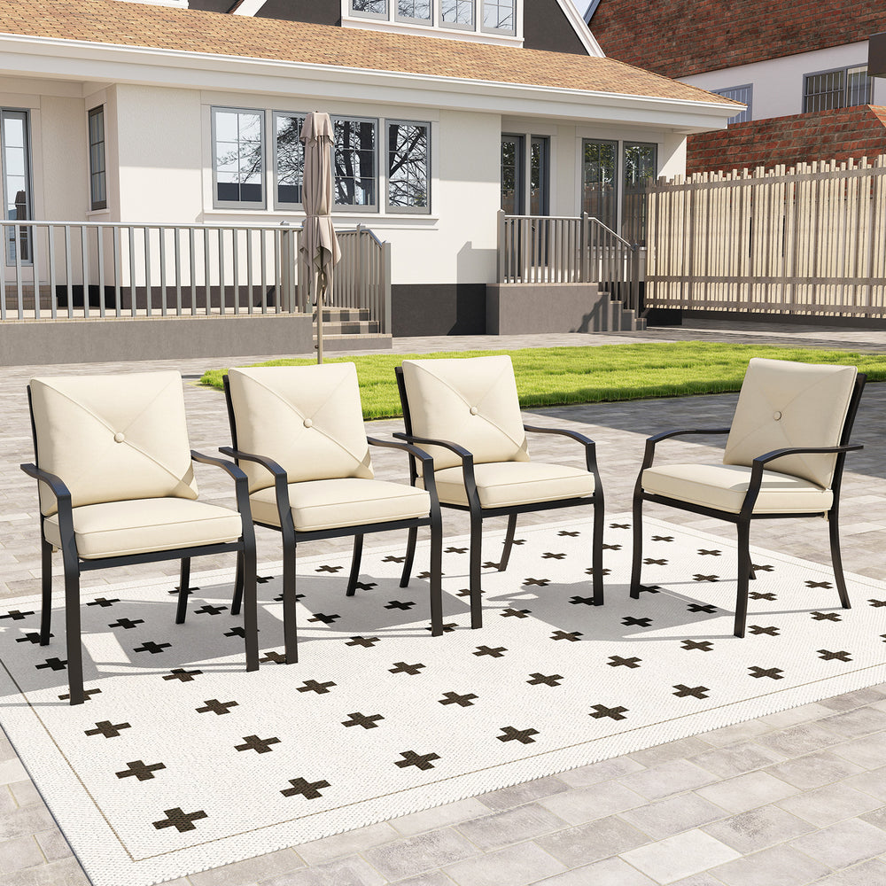 Includes large seat cushions and comfy back pillows for outdoor relaxation<br>Crafted from premium olefin cushions  fade-resistant  wear-resistant  reliable<br>High backs  curved armrests  and wide seats offer ergonomic support and comfort<br>The seat and