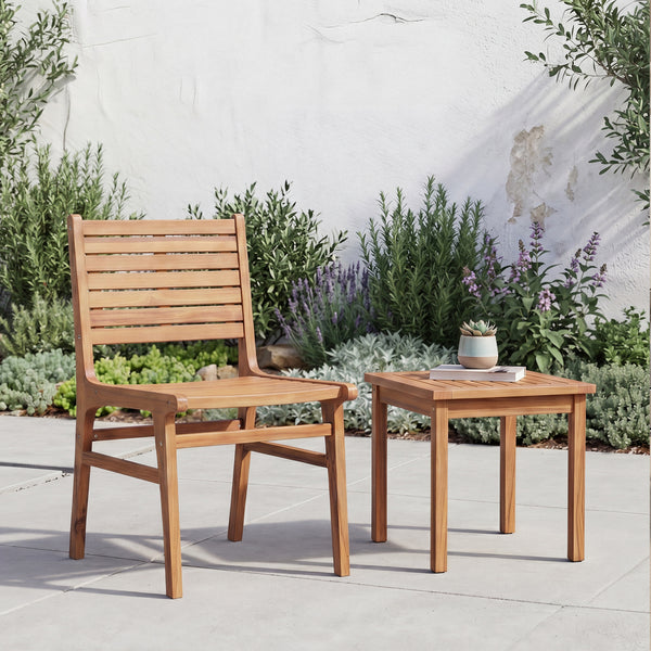 Natural teak elegance brings a warm tone and high stability to your outdoor space<br>The smooth touch accounts for an undeniably premium tactile feeling<br>These reinforced crossbars provide uncompromising structural strength<br>Remain reliable and enduri