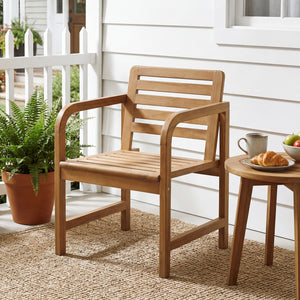 Natural teak elegance brings a warm tone to your outdoor space<br>The smooth touch accounts for an undeniably premium tactile feeling<br>These reinforced crossbars provide uncompromising structural strength<br>Remain reliable and enduring with its fixed-f