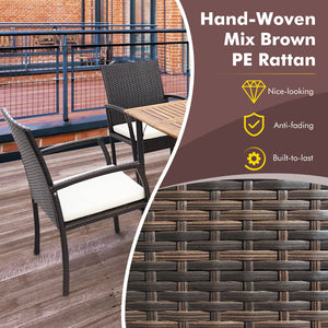 Comfortable to sit with ergonomic backrest and armrests<br>16" seat height is suitable for most patio tables<br>Elastic seat cushion offers more coziness<br>Smooth zippers for easy maintenance of cushion covers<br>Sturdy X-shaped metal frame and adjustabl