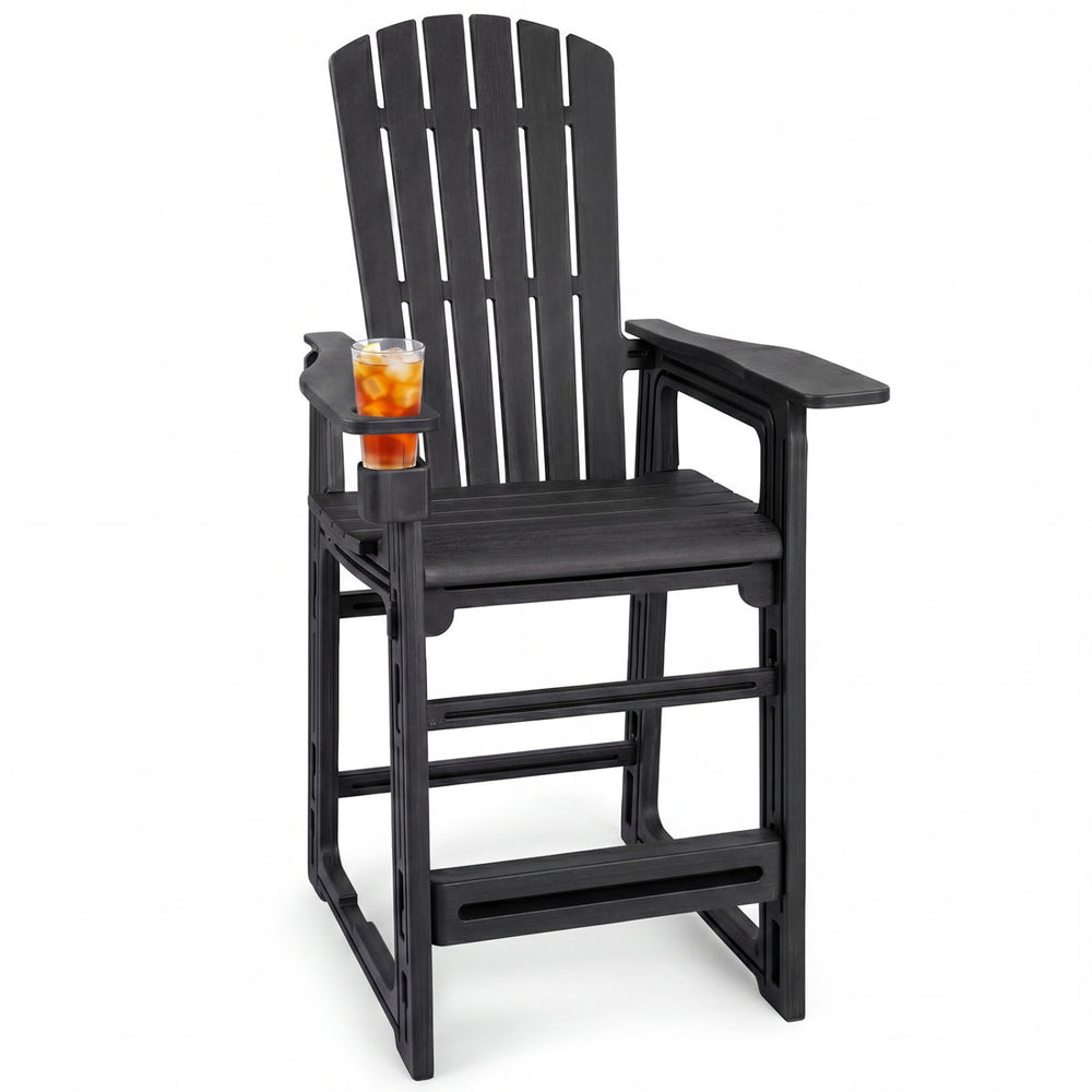 All weather resistant HDPE material is sun-protective  anti-fading  and waterproof<br>106Â° slightly reclined high backrest for relaxed outdoor sitting<br>Features comfortable armrests for optimal arm relaxation<br>Designed with a contoured seat surface t