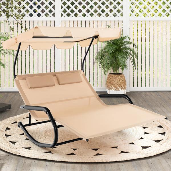 Installation Videoï¼šhttps://drive.google.com/file/d/1wRWAhNM1d0CN-qxasu8coJ0pruNhCKZO/view?usp=sharing <br>78" x 51" spacious relaxing area for 2 people<br>Ergonomic seat with soft head pillows for optimal comfort<br>Gentle rocking design makes you enjoy