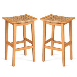 Solid acacia wood for high hardness and natural beauty<br>Ensure a smooth touch thanks to the splinter-free surface<br>Provide a sturdy foundation to hold up to 360 lbs per stool<br>Adjustable foot pads for additional stability<br>Offer ergonomic support 