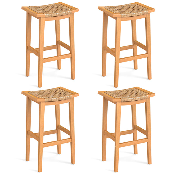 Solid acacia wood for high hardness and natural beauty<br>Ensure a smooth touch thanks to the splinter-free surface<br>Provide a sturdy foundation to hold up to 360 lbs per stool<br>Adjustable foot pads for additional stability<br>Offer ergonomic support 