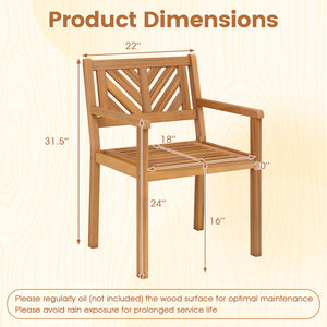 Premium acacia wood for a natural and long-lasting outdoor appearance<br>Reinforced wood frame provides dependable performance for extended use<br>Wide seat for promoting airflow and maintaining comfortable seating<br>Inclined backrest provides ergonomic 