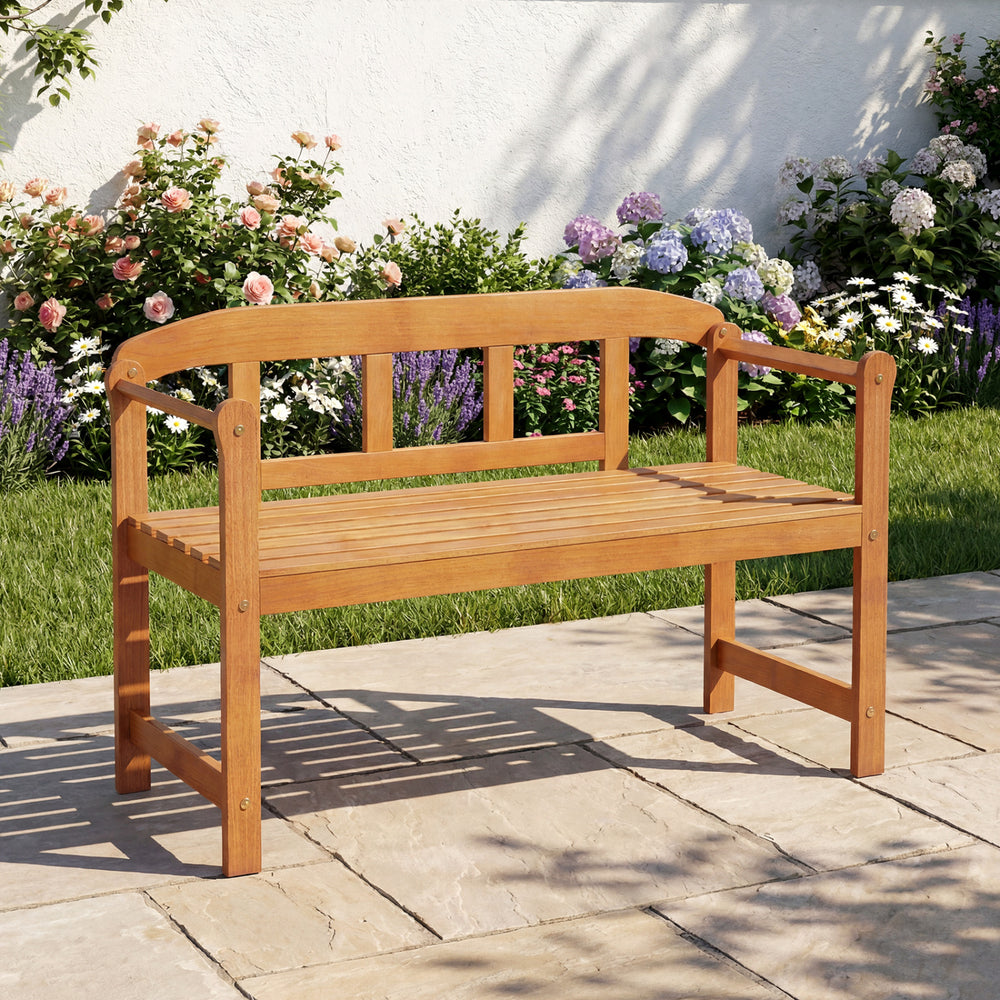 Seats up to 2 people comfortably for shared outdoor moments<br>800 lbs max weight capacity with a robust and sturdy construction<br>Natural acacia wood frame resists cracking for longer-lasting use<br>Smooth rounded edges improve comfort with a smoother t