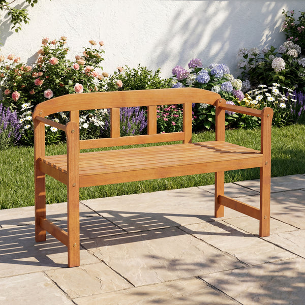 Seats up to 2 people comfortably for shared outdoor moments<br>800 lbs max weight capacity with a robust and sturdy construction<br>Natural acacia wood frame resists cracking for longer-lasting use<br>Smooth rounded edges improve comfort with a smoother t
