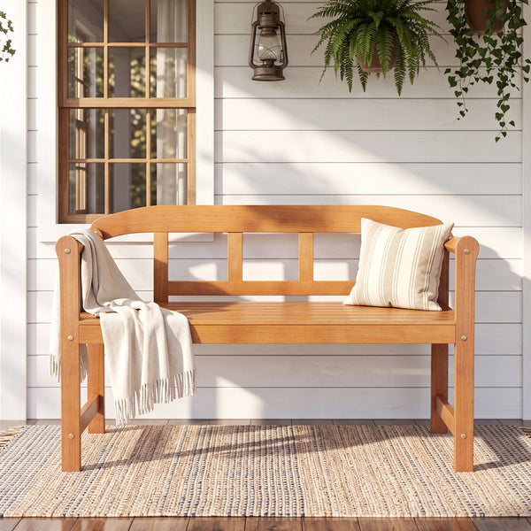 Seats up to 2 people comfortably for shared outdoor moments<br>800 lbs max weight capacity with a robust and sturdy construction<br>Natural acacia wood frame resists cracking for longer-lasting use<br>Smooth rounded edges improve comfort with a smoother t