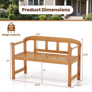 Seats up to 2 people comfortably for shared outdoor moments<br>800 lbs max weight capacity with a robust and sturdy construction<br>Natural acacia wood frame resists cracking for longer-lasting use<br>Smooth rounded edges improve comfort with a smoother t