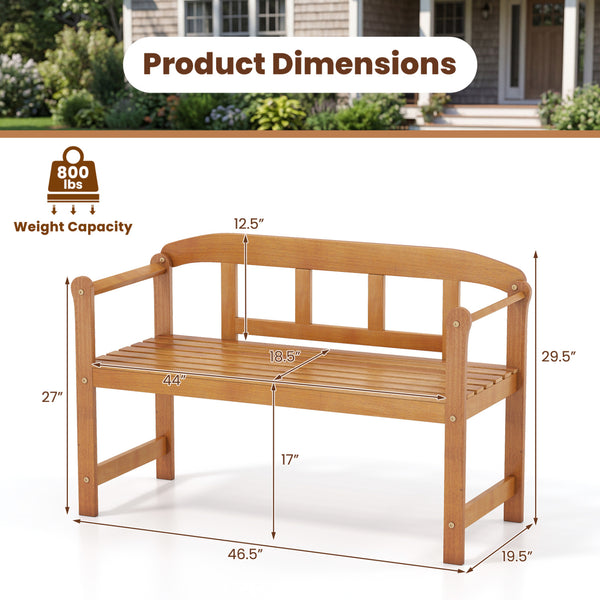 Seats up to 2 people comfortably for shared outdoor moments<br>800 lbs max weight capacity with a robust and sturdy construction<br>Natural acacia wood frame resists cracking for longer-lasting use<br>Smooth rounded edges improve comfort with a smoother t