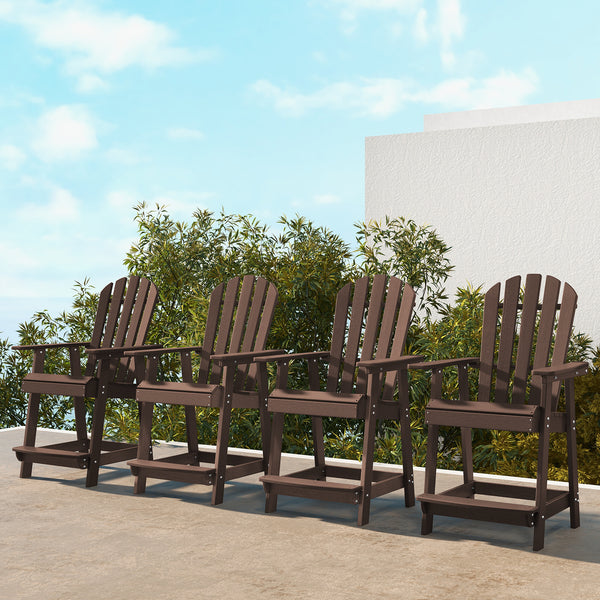 HDPE material for excellent abrasion and crack resistance<br>Elegant faux wood grain design provides natural charm<br>Wide seat and reclining backrest provides superior sitting experience <br>Armrests and footrests allows for full relaxation of elbows and