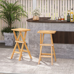 Crafted from teak wood that is high-strength  splinter-free and long-lasting<br>Stable x-shaped frame enhances the overall capacity<br>Ergonomic saddle seat is crafted for maximum comfort<br>Built-in footrest allows for a relaxed seating posture<br>Foldin