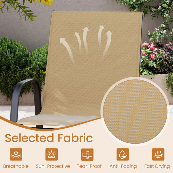 Selected fabric is breathable  sun-protective  tear-proof  and anti-fading<br>Designed with an inclined backrest that offers optimal back support<br>Curved armrests ensure perfect relaxation for arms<br>Boasts an enlarged seat  which features a wider surf