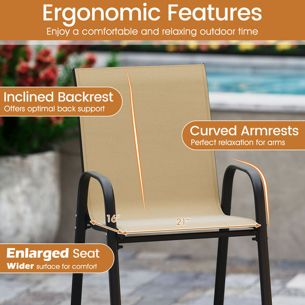 Selected fabric is breathable  sun-protective  tear-proof  and anti-fading<br>Designed with an inclined backrest that offers optimal back support<br>Curved armrests ensure perfect relaxation for arms<br>Boasts an enlarged seat  which features a wider surf