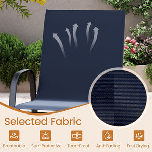 Selected fabric is breathable  sun-protective  tear-proof  and anti-fading<br>Designed with an inclined backrest that offers optimal back support<br>Curved armrests ensure perfect relaxation for arms<br>Boasts an enlarged seat  which features a wider surf