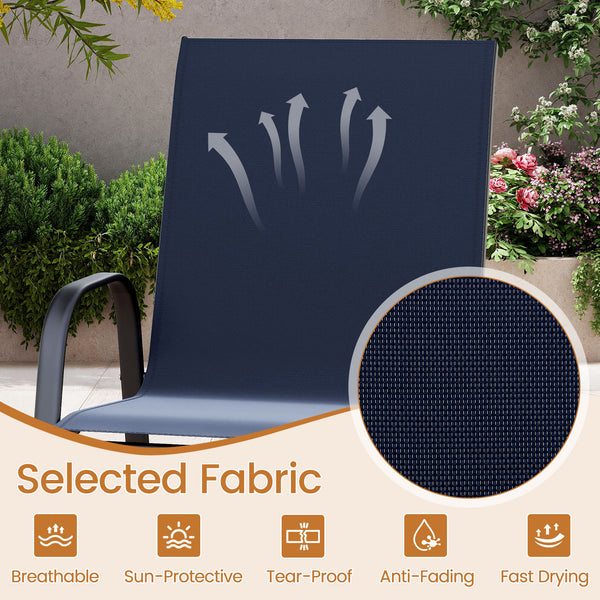 Selected fabric is breathable  sun-protective  tear-proof  and anti-fading<br>Designed with an inclined backrest that offers optimal back support<br>Curved armrests ensure perfect relaxation for arms<br>Boasts an enlarged seat  which features a wider surf
