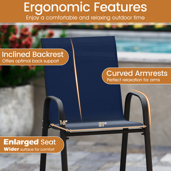 Selected fabric is breathable  sun-protective  tear-proof  and anti-fading<br>Designed with an inclined backrest that offers optimal back support<br>Curved armrests ensure perfect relaxation for arms<br>Boasts an enlarged seat  which features a wider surf