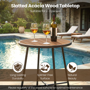 The 41" height is ideal for comfortable standing or bar stool seating<br>The acacia wood combines elegant natural grain with long-lasting performance<br>Ensure a smooth and safe touch thanks to the splinter-free surface<br>Offer reliable strength and dura