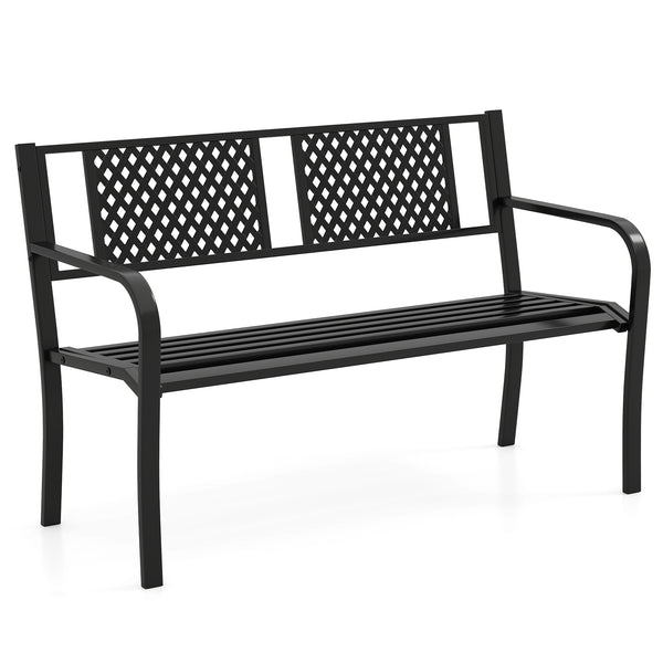 Seat 2-3 thanks to a spacious and ergonomic seat<br>Comfortable backrest and curved armrests for coziness<br>Spray-painted metal ensures a long-lasting service time<br>Heavy-duty construction can support up to 660 lbs<br>Tight connections for enhanced ste