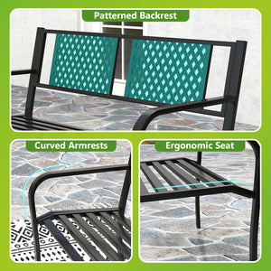 Seat 2-3 thanks to a spacious and ergonomic seat<br>Comfortable backrest and curved armrests for coziness<br>Spray-painted metal ensures a long-lasting service time<br>Heavy-duty construction can support up to 660 lbs<br>Tight connections for enhanced ste
