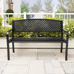 Seat 2-3 thanks to a spacious and ergonomic seat<br>Comfortable backrest and curved armrests for coziness<br>Spray-painted metal ensures a long-lasting service time<br>Heavy-duty construction can support up to 660 lbs<br>Tight connections for enhanced ste