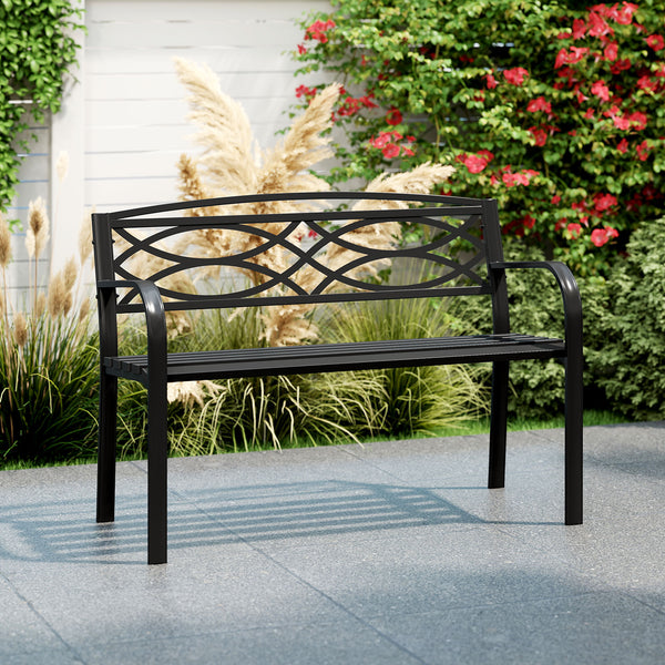 Constructed with a sturdy reinforced metal frame for outstanding strength <br>Includes anti-slip footpads to provide superior grip and steady placement<br>Engineered to hold up to 660 lbs<br>Spacious 42-inch seating area allows 2 adults to sit comfortably