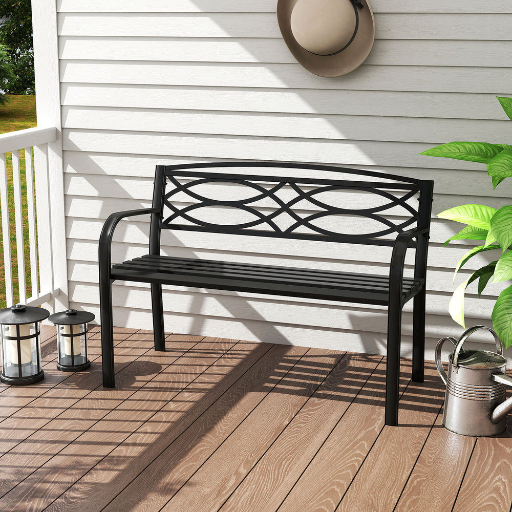 Constructed with a sturdy reinforced metal frame for outstanding strength <br>Includes anti-slip footpads to provide superior grip and steady placement<br>Engineered to hold up to 660 lbs<br>Spacious 42-inch seating area allows 2 adults to sit comfortably