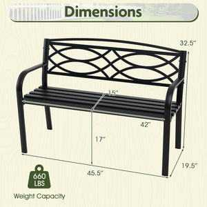 Constructed with a sturdy reinforced metal frame for outstanding strength <br>Includes anti-slip footpads to provide superior grip and steady placement<br>Engineered to hold up to 660 lbs<br>Spacious 42-inch seating area allows 2 adults to sit comfortably
