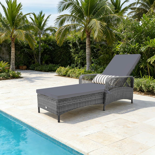 6 backrest positions satisfy your different demands<br>Back bracket for simple adjustmentÂ <br>Heavy-duty metal frame offers strong support<br>Removable waist pillow and seat cushion for more comfort<br>Widened armrests make you relaxed<br>Mix gray PE rat