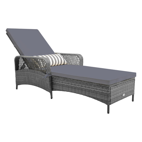 6 backrest positions satisfy your different demands<br>Back bracket for simple adjustmentÂ <br>Heavy-duty metal frame offers strong support<br>Removable waist pillow and seat cushion for more comfort<br>Widened armrests make you relaxed<br>Mix gray PE rat