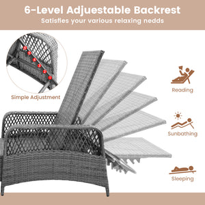 6 backrest positions satisfy your different demands<br>Back bracket for simple adjustmentÂ <br>Heavy-duty metal frame offers strong support<br>Removable waist pillow and seat cushion for more comfort<br>Widened armrests make you relaxed<br>Mix gray PE rat