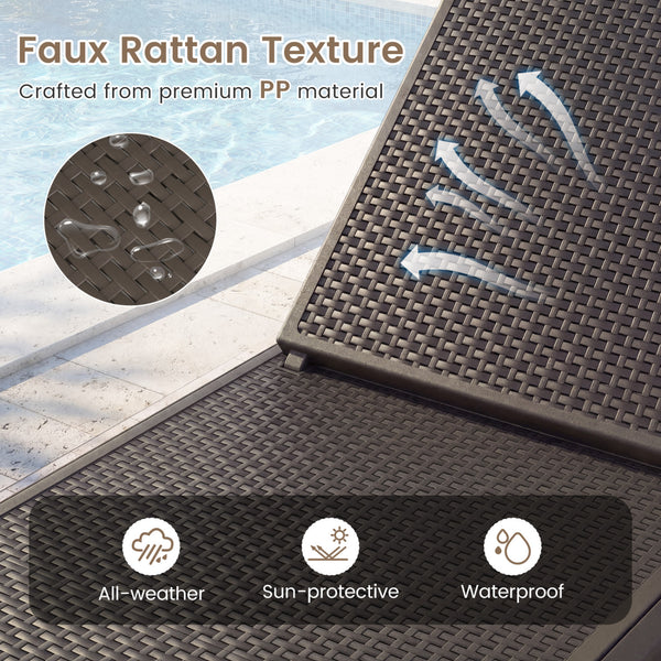 Â 4-position adjustable backrest can adapt to different needs for maximum support<br>Â Great for chatting  sunbathing  reading or taking a break<br>Â Crafted from premium PP material for outdoor use<br>Â Sun-protective and waterproof surface for easy main