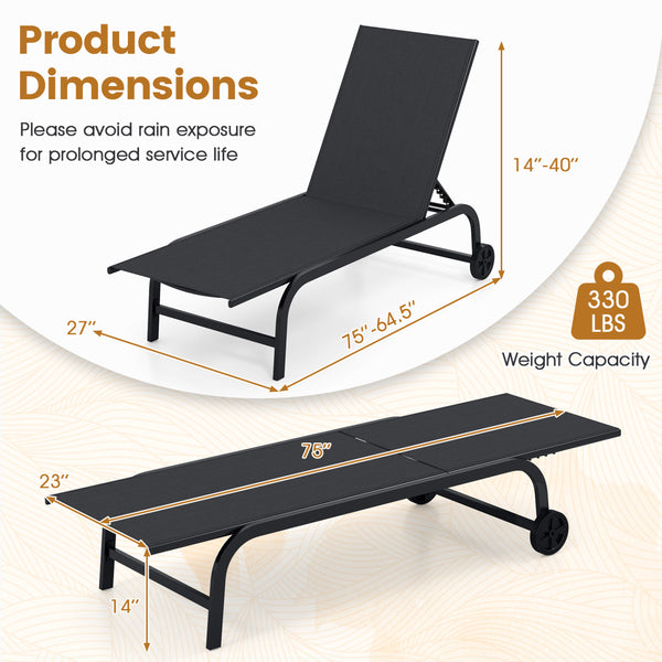 6-level adjustable backrest for you to find your perfect and comfortable angle<br>The mechanism enables gaming (114Â°)  drinking (126Â°) or chatting (148Â°)easily<br>The design permits reading (137Â°)  resting (158Â°) or sunbathing (180Â°) comfortably<br>