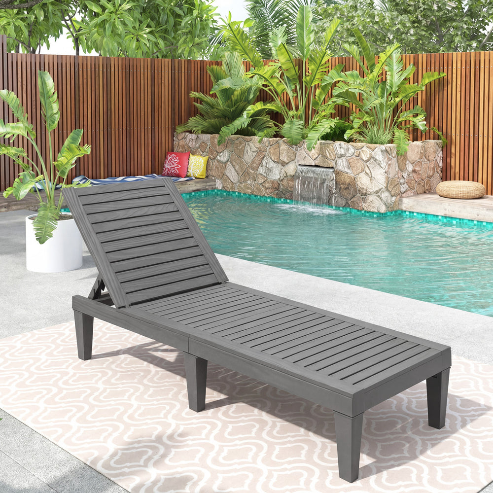 Sturdy construction and 6 reinforced legs offer strong support<br>Adjustable backrest with 5 positions can meet your different needs<br>Simple and stylish style can well match with other outdoor furniture<br>The hollowed-out design helps to ventilate and 