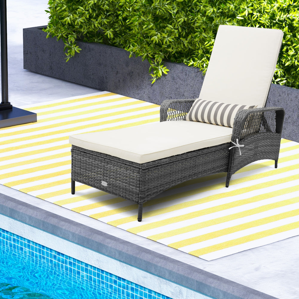 6 backrest positions satisfy your different demands<br>Back bracket for simple adjustmentÂ <br>Heavy-duty metal frame offers strong support<br>Removable waist pillow and seat cushion for more comfort<br>Widened armrests make you relaxed<br>Mix gray PE rat