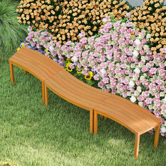 Ensure high hardness and bring natural beauty with solid acacia wood<br>The splinter-free surface provides you with a smooth touch<br>Please regularly oil (not included) the wood surface for optimal maintenance<br>Curved and backless design fits around a 