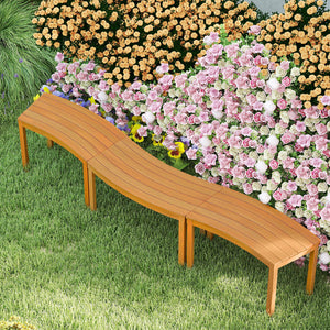 Ensure high hardness and bring natural beauty with solid acacia wood<br>The splinter-free surface provides you with a smooth touch<br>Please regularly oil (not included) the wood surface for optimal maintenance<br>Curved and backless design fits around a 