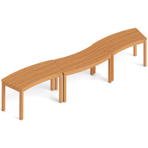Ensure high hardness and bring natural beauty with solid acacia wood<br>The splinter-free surface provides you with a smooth touch<br>Please regularly oil (not included) the wood surface for optimal maintenance<br>Curved and backless design fits around a 