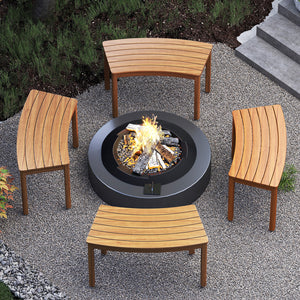 Ensure high hardness and bring natural beauty with solid acacia wood<br>The splinter-free surface provides you with a smooth touch<br>Please regularly oil (not included) the wood surface for optimal maintenance<br>Curved and backless design fits around a 