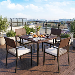 2" thickened cushion with soft sponge padding for cozy sitting<br>Removable and washable zippered cover allows easy cleaning and maintenance<br>Premium hand-woven PE rattan for sun-protective and wear-resistant use<br>Powder-coated metal frame supporting 