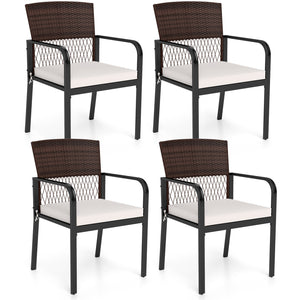 2" thickened cushion with soft sponge padding for cozy sitting<br>Removable and washable zippered cover allows easy cleaning and maintenance<br>Premium hand-woven PE rattan for sun-protective and wear-resistant use<br>Powder-coated metal frame supporting 