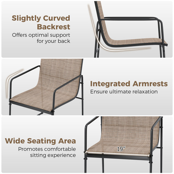 Slightly curved backrest offers optimal support for your back<br>Integrated backrests ensure ultimate relaxation<br>Wide seating area promotes comfortable sitting experience<br>Premium fabric is breathable  wear-resistant and non-fading<br>Heavy-duty meta