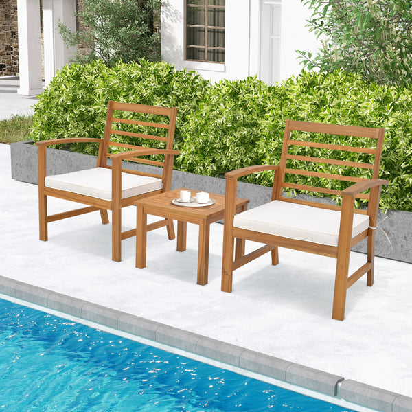 Sturdy acacia wood frame for lasting durability<br>Burr-free finish ensures a smooth and safe touch<br>Detachable cushion covers with practical zippers<br>High-density sponge for ultimate seating comfort<br>Ergonomic design supports and relaxes your body<