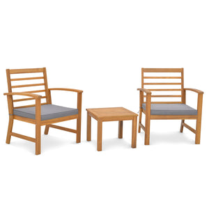 Sturdy acacia wood frame for lasting durability<br>Burr-free finish ensures a smooth and safe touch<br>Detachable cushion covers with practical zippers<br>High-density sponge for ultimate seating comfort<br>Ergonomic design supports and relaxes your body<